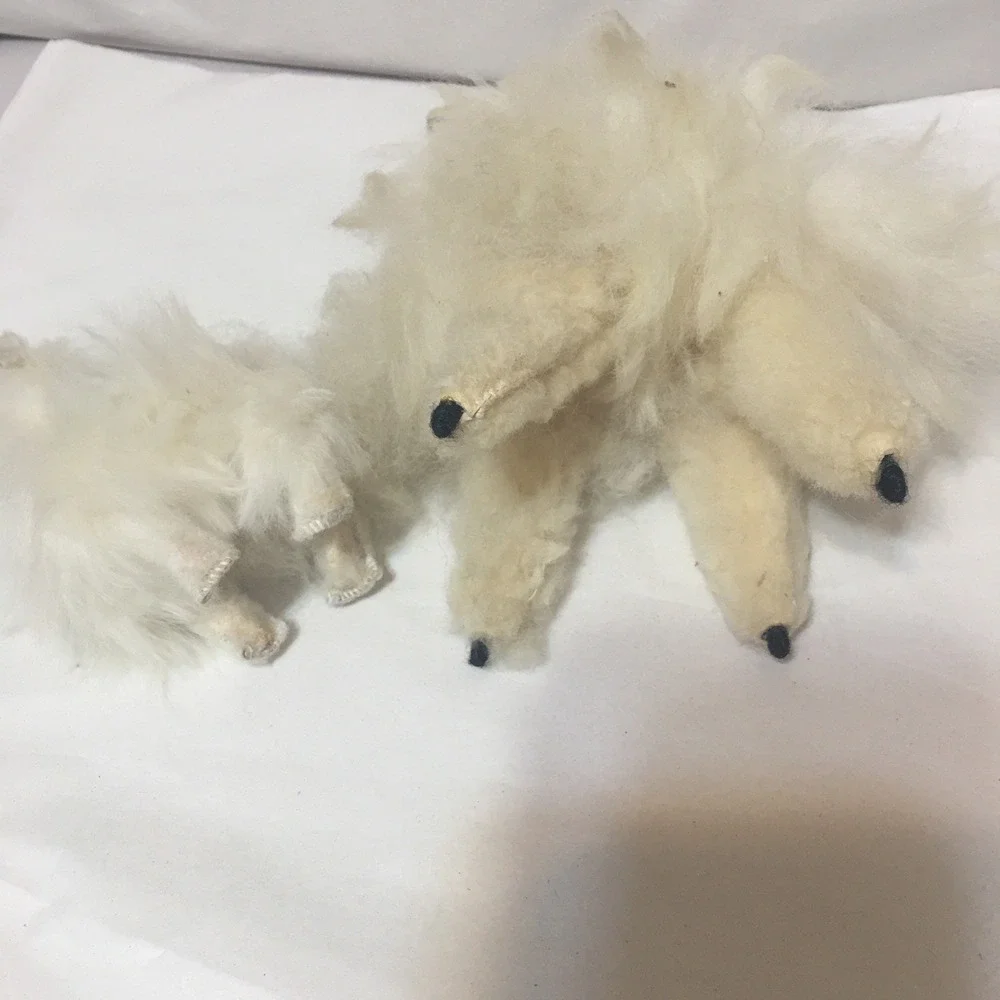Standing Mom and Baby Alpaca stuffed with Authentic Alpaca Fur 7